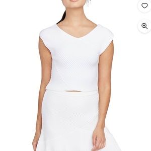 Rachel Roy Womens Ribbed trim Pullover Sweater, white